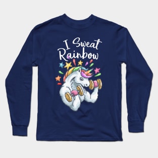 Sweat Rainbow Unicorn Retro Games 8 Bit 80s 90s Attire Long Sleeve T-Shirt